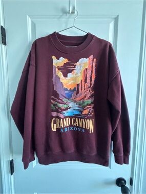 State of Mind Maroon Grand Canyon Graphic Crewneck
